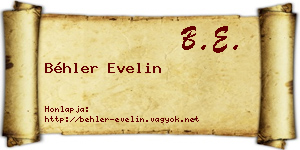 Béhler Evelin névjegykártya